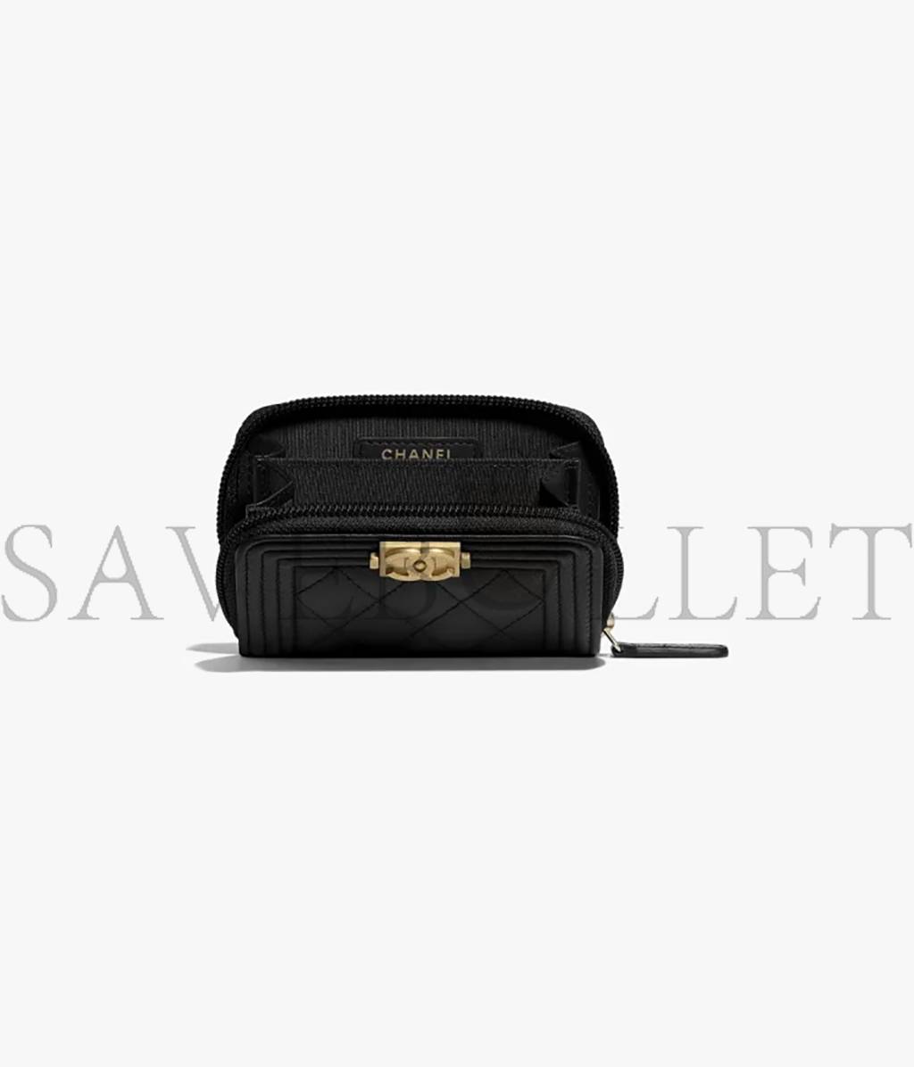 Ch*el boy Ch*el zipped coin purse a80602 y07659 94305（11*7.5*2cm）